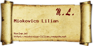 Miokovics Lilian névjegykártya